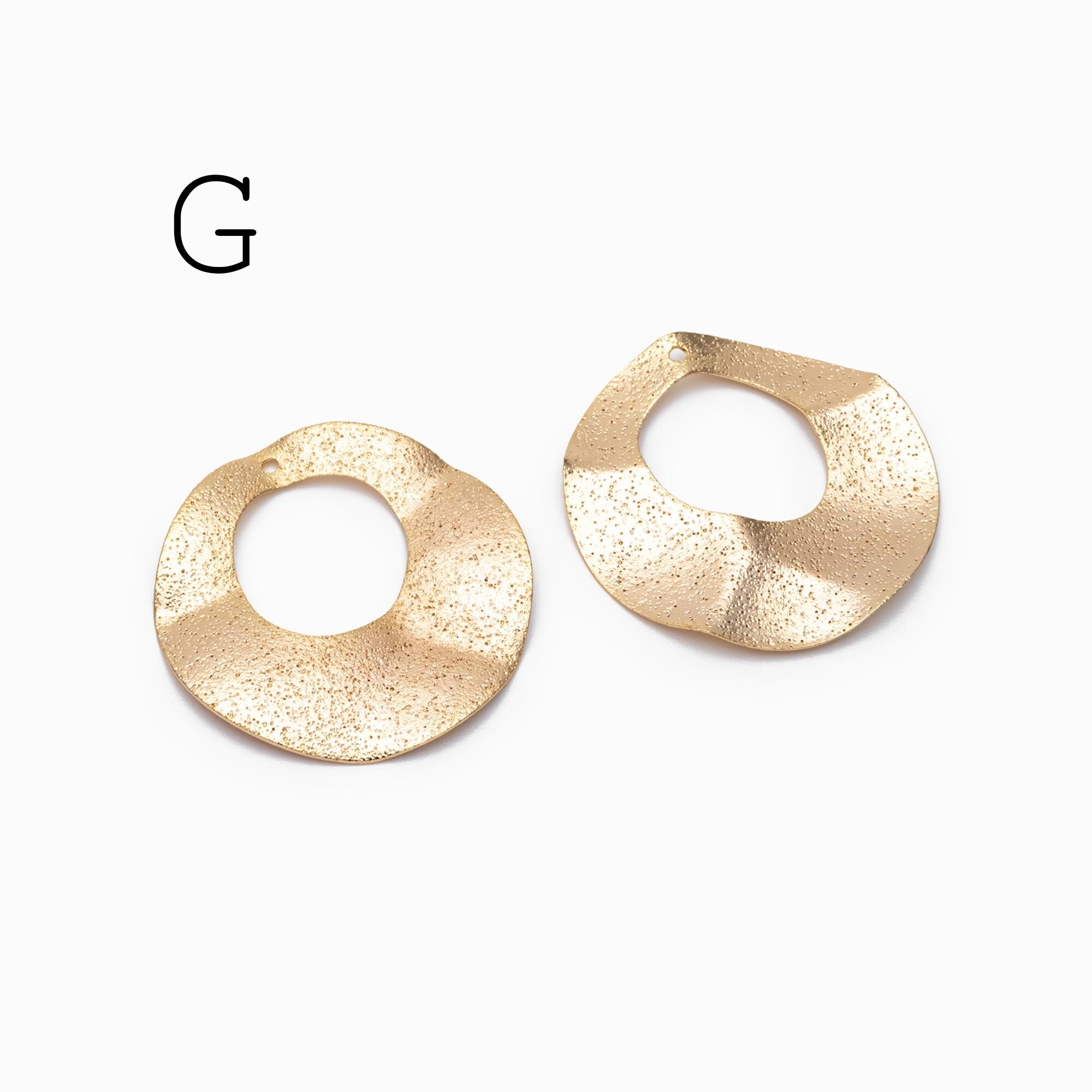 10pcs Gold Geometric Charms, Gold plated Brass Rustic Pendants, Lead Nickel Free (GB-265)
